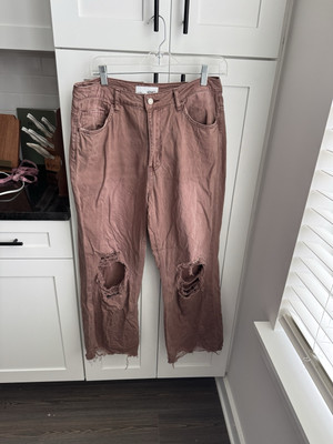 Vervet Faded Burgundy 90s Vintage Cropped Flare
