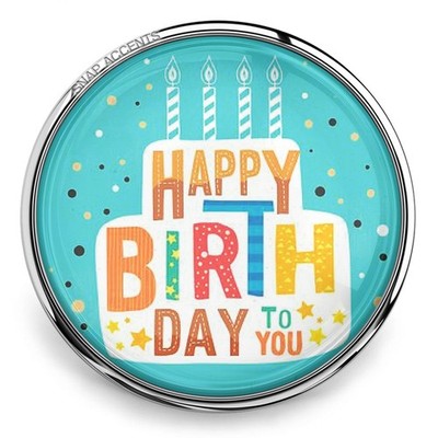 Happy Birthday Snap Jewelry Ginger Charm 18MM Cake Candles Celebration Button