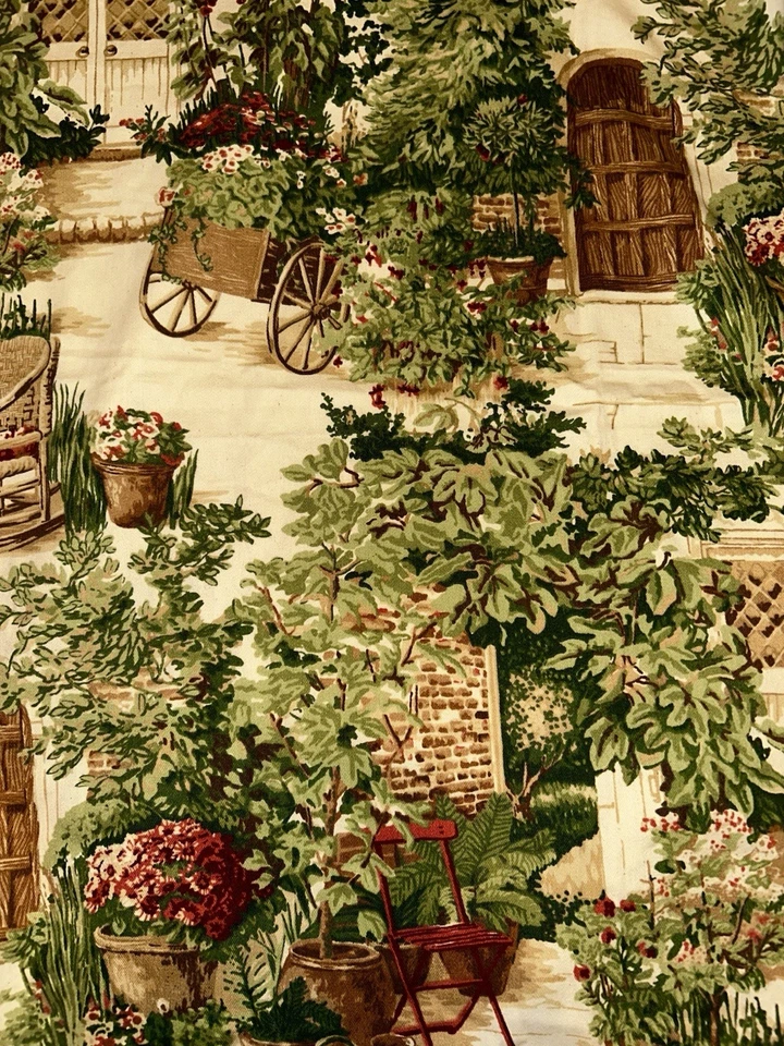 "Carrito de flores cuadrado de tela Westgate de algodón Cottage Garden Retreat 27""x27""" Foto 3 de 4