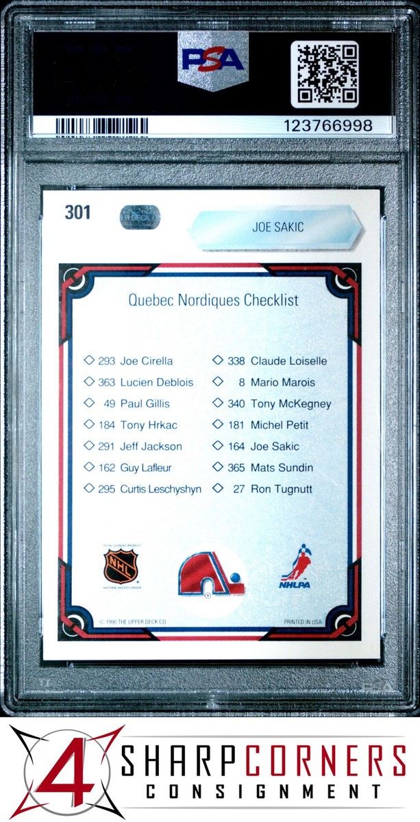 1990 UPPER DECK #301 JOE SAKIC NORDIQUES HOF PSA 10 | eBay