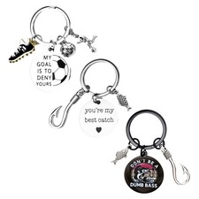 Multi-Pendant Creative Slogan Metal Keychain Daily Small Gift for Family Friend