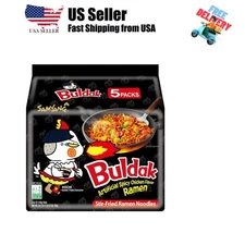 Buldak Hot Spicy Chicken Ramen Noodle Korean Stir-Fried Ramen,  Flavor, Pack ...