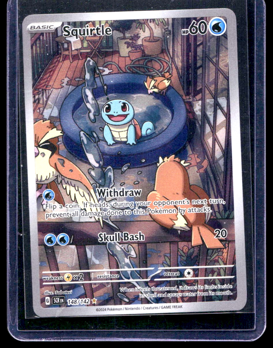 Pokemon Squirtle 148/142 SV07 Stellar Crown Illustration Rare