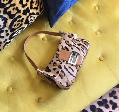 Fendi Baguette Leopard Print Pony Hair