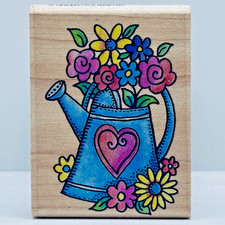 Rubber Stampede A2141D Bloomin' Watering Can Mounted Stamp