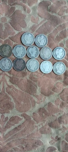 (12), 90% SILVER BARBER HALF DOLLAR LOT,  SEE DESCRIPTION