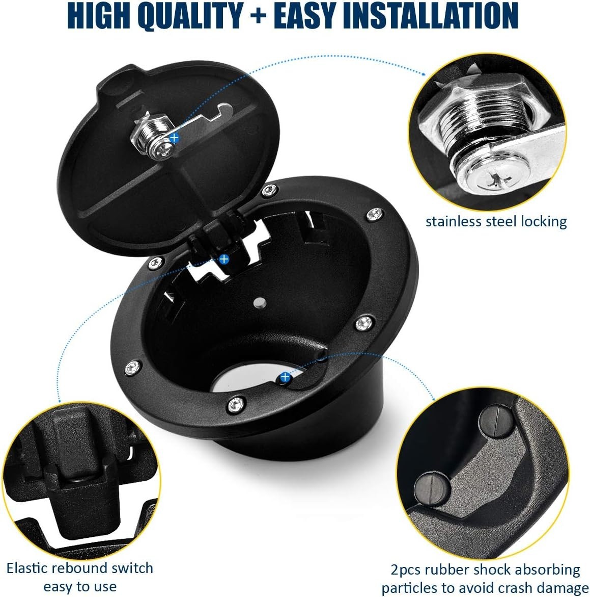 Durable Aluminum Fuel Filler Door Cover for Jeep Wrangler JK Unlimited 2007-2018 thumbnail 5