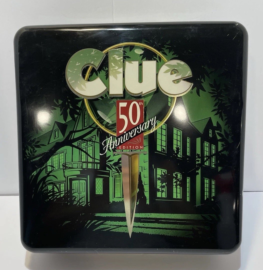 Clue 50th Anniversary Edition Tin By Parker Brothers  A 1998 Crime Mystery Game