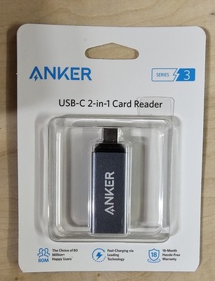 Anker USB-C 2-in-1 Card Reader Series 3 Model A8370 new sealed 