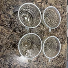 Vintage Four 1940s Anchor Hocking Moonstone Opalescent Hobnail Tea Cups 4"