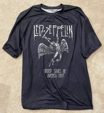 Led Zeppelin United States of America 1977 Black T-shirt Vintage Men's Size L