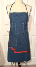 Go Gambles Vintage clerk employee worker denim bib apron