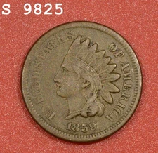 1859 Indian Head Cent "VF" *Free S/H After 1st Item*