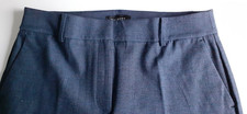 NWT Talbots Sz 12 Blue Cotton Spandex Office Ankle Pant Front Zip Front Pockets