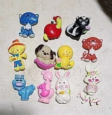 Lot of 11 Vintage Avon Pin Pals Fragrance Glace Cat Skunk Apple Chick Rabbit