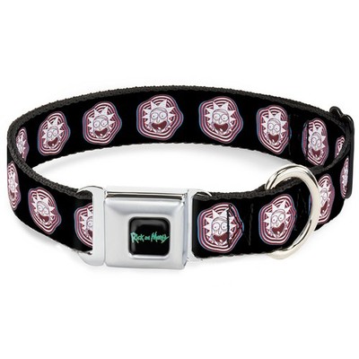 Dog Collar RMYA-RICK AND MORTY Text Logo Full Color Black/Blue Rick and Morty Ri