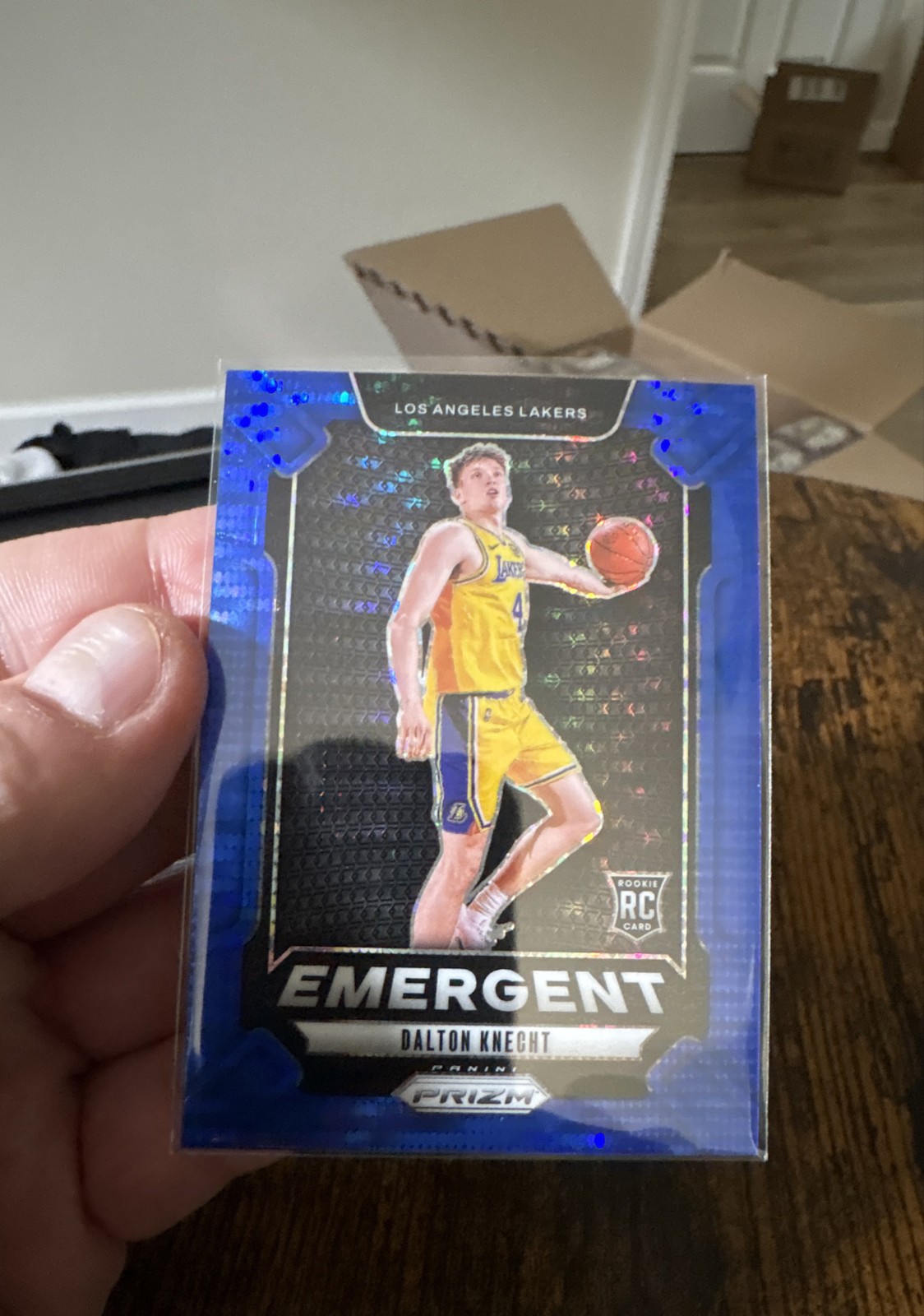 2024-25 Panini Prizm - Emergent Dalton Knecht #10 Blue Pulsar Prizm /99 (RC)