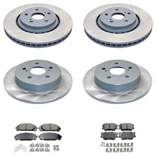 DuraGo Front Rear Rotor Akebono ProACT Cerami...
