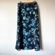 Vintage Maren Midi Skirt Size Medium Floral Aline Dark Cottagecore Romantic Boho