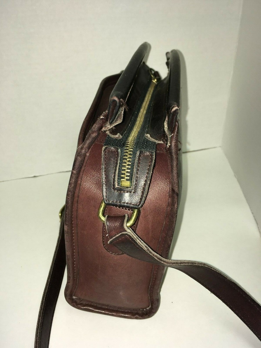 Vintage 70's COACH Brown Leather Purse Crossbody Shoulder