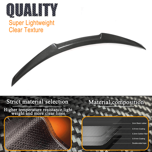 Fit For Infiniti Q50 Sedan 2014-20 REAL Carbon Rear Trunk Spoiler Lip Boot Wing - Picture 9 of 12