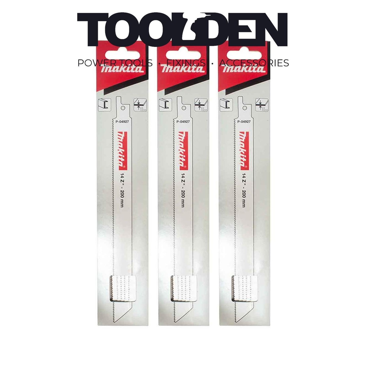 Makita P-04927 Specialized Metal Reciprocating Blades 200mm x 14