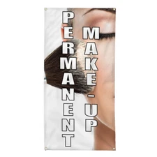 Vertical Vinyl Banner Multiple Sizes Permanent Make up Business Outdoor