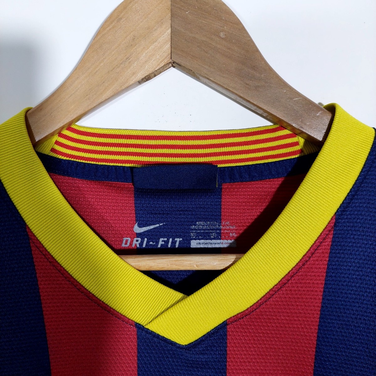 部活着 BARCELONA 2013 2014 HOME SHIRT JERSEY LONG SLEEVE NIKE