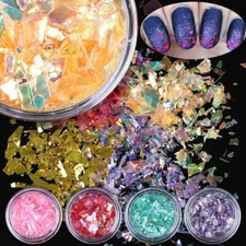 12Colors Paper Nail Art Acrylic Shell Foil Manicure Mylar Glitter Ice Decoration