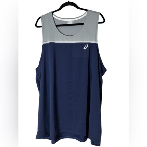 Asics men's PR lyte singlet tank top running tank activewear navy blue size 2XL