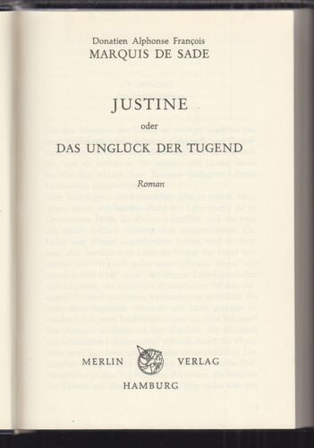 Justine oder das Unglück der Tugend. Roman. SADE, Marquis de. - Bild 1 von 2