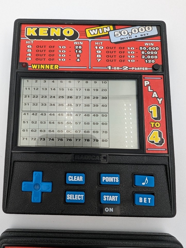 Vintage Radica Model 1480 Keno and 919 Poker Handheld Electronic Games