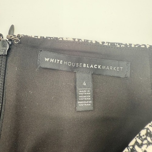 Gonne a matita White House Black Market donna 4 nere geometriche elasticizzate zip posteriore - Foto 4 di 6