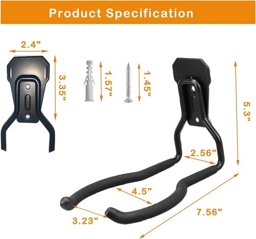 Garage Power Tool Hook, Garden String Trimmer Hanger Weedeater Rack, 2 Pcs Wall - Picture 3 of 6