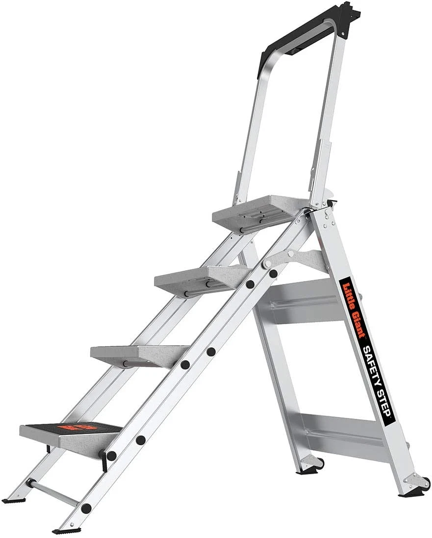 Little Giant Ladder Systems 10410BA Safety Step Ladder Four Step with Bar 2 X 1