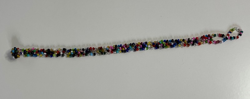 Cute Vtg Handstrung Glass Bead Small Loop Latch Bracelet 1of1 By Lenor & Kathie