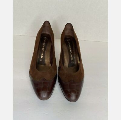 PETER KAISER Brown Suede Cap Toe Classic Pump US 7