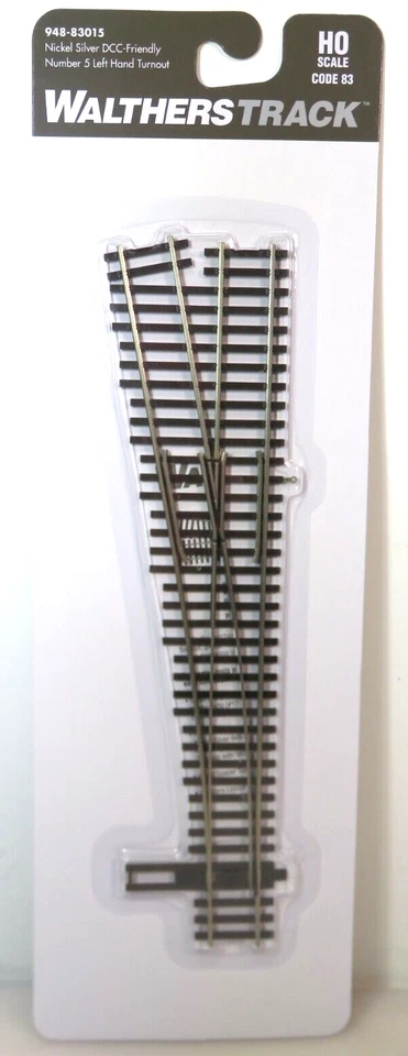 Walthers Track 948-83015 Code 83 Nickel Silver DCC Friendly #5 LH Turnout/Switch - Image 3 of 4