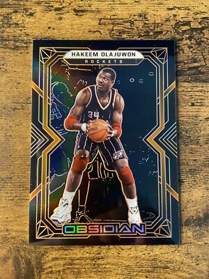 2021-22 Panini Obsidian Electric Etch Orange #147 Hakeem Olajuwon /50 Rockets