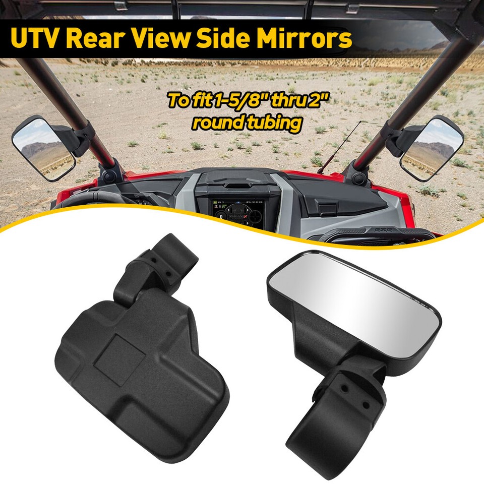 Rear Side & Center View Mirrors + Grab Handles For Kawasaki Teryx