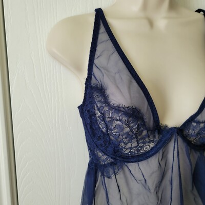 Victoria's Secret Babydoll Lingerie 36D Blue | eBay