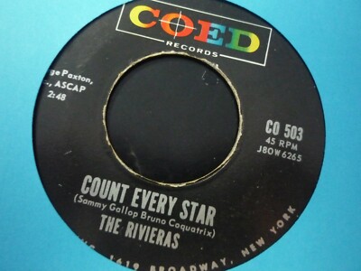 The Rivieras -Count Every Star / True Love Is Hard To Find 45 1961 Coed Doo-Wop