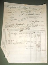 facture ancienne J Chabanol Le Chambon Feugerolles Loire limes râpes 1922