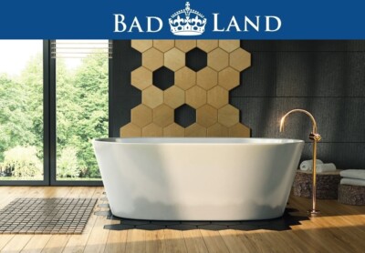 Freistehende-Badewanne-Wanne-oval-170-x-70-cm-Ablauf-Click-Clack- MONOLITH ACRYL