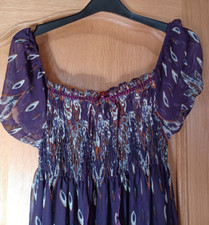 Ladies Maxi Dress Long Bohemian  UK 10 - 12 purple and Brown new with tags