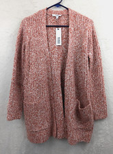 BB Dakota Steve Madden sz M Open Front Cardigan Sweater marled colors ls 0116