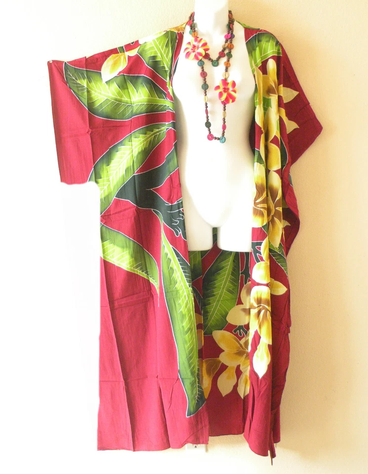 Cardigã Batik Floral CD587 Duster Plus Kaftan Batwing Hippy Jacket - até 5X