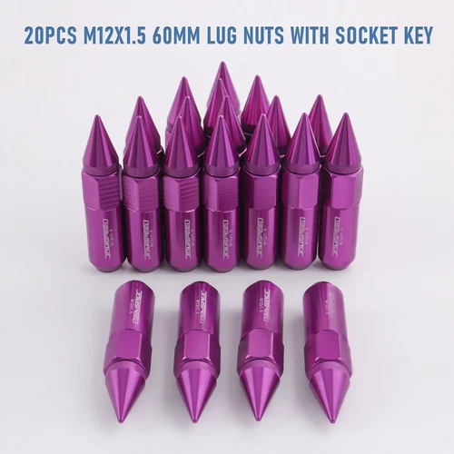 Cap Spiked Racing Wheel Lug Nuts 20PCS M12 x 1.5mm 60mm Arrow Style New - Picture 11 of 66