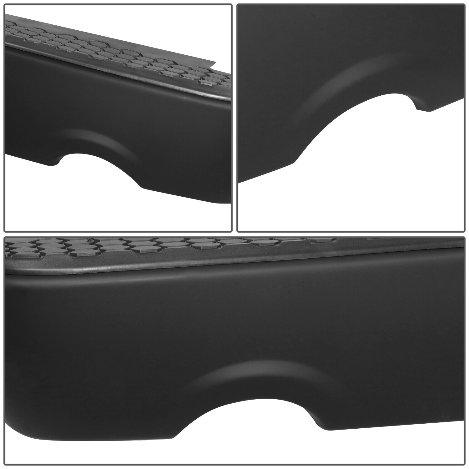Black Dual Exhaust Rear Step Bumper w/o Sensor Holes for 09-19 Ram 1500- 3500