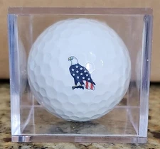 Bald Eagle (Stars and Stripes) Logo Golf Ball - Vice - In display case